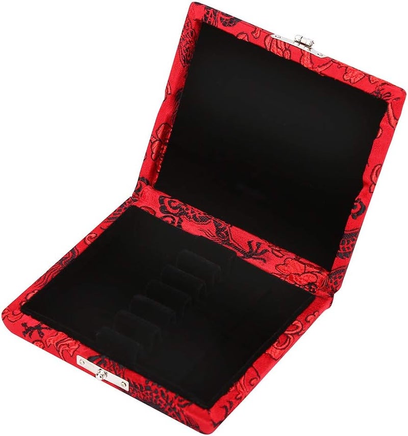 Kodrily 1Pcs Oboe Case, Bassoon Case, Wooden Silk Cloth Cover Case Holder, 3.54 x 3.15 x 0.78 Inch Layers Case Storage Box for 6pcs Oboe Protect Container Oboe Accessories (Red) - Image 3